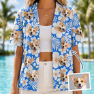 Women's Hibiscus Hula Hooray Custom Face Hawaiian Shirt - 6