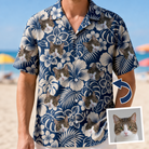 Tropical Flower Custom Face Men's Hawaiian Shirt - 5