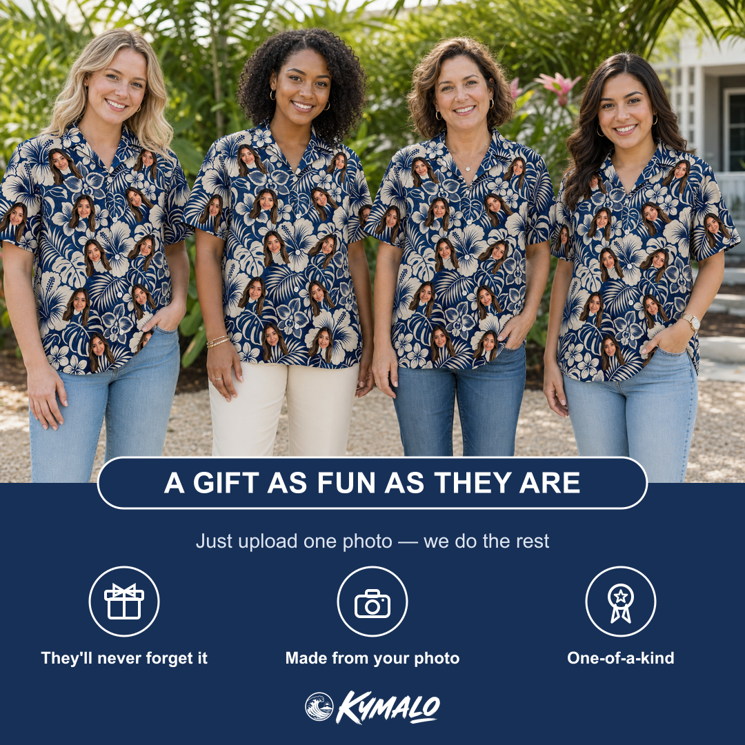 Tropical Floral Custom Face Women's Hawaiian Shirt - 6