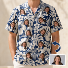 Tropical Flower Custom Face Men's Hawaiian Shirt - 3