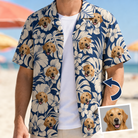 Tropical Flower Custom Face Men's Hawaiian Shirt - 6