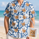 Men's Floral Frond Frenzy Custom Face Hawaiian Shirt - 5