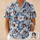 Men's Floral Frond Frenzy Custom Face Hawaiian Shirt - 3