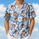 Men's Floral Frond Frenzy Custom Face Hawaiian Shirt - 6