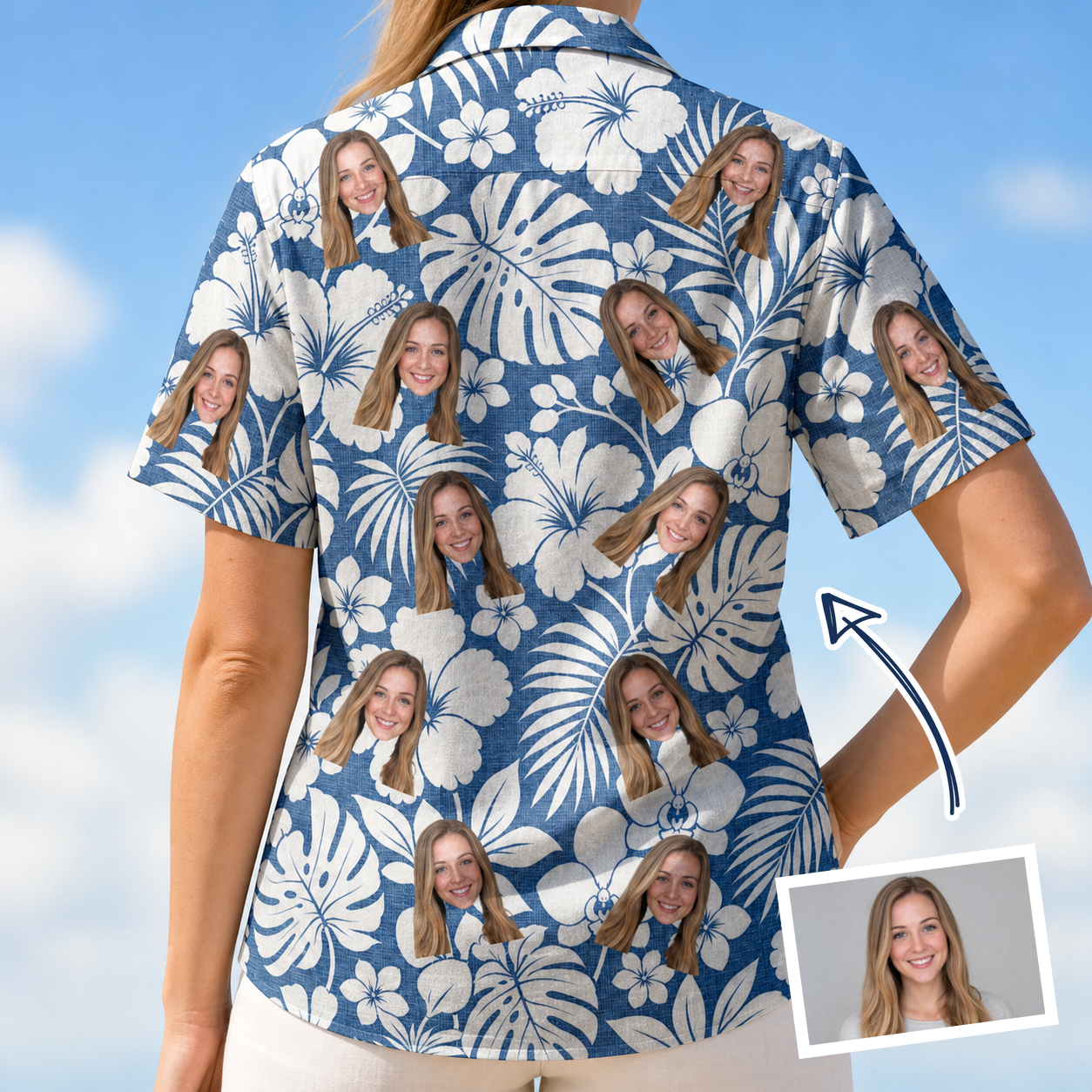 Women's Island Flora Frolic Custom Face Hawaiian Shirt - 8