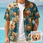 Men's Palm Print Paradise Custom Face Hawaiian Shirt - 6