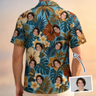 Men's Palm Print Paradise Custom Face Hawaiian Shirt - 7