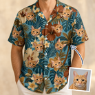 Men's Palm Print Paradise Custom Face Hawaiian Shirt - 2