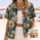 Women's Palm Print Paradise Custom Face Hawaiian Shirt - 6
