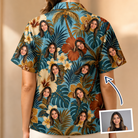 Women's Palm Print Paradise Custom Face Hawaiian Shirt - 8