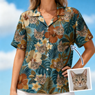 Women's Palm Print Paradise Custom Face Hawaiian Shirt - 7