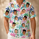 Men's Palm Print Paradise Custom Face Hawaiian Shirt - 5