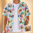 Men's Palm Print Paradise Custom Face Hawaiian Shirt