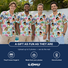 Men's Palm Print Paradise Custom Face Hawaiian Shirt - 2