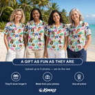 Women's Palm Print Paradise Custom Face Hawaiian Shirt - 2