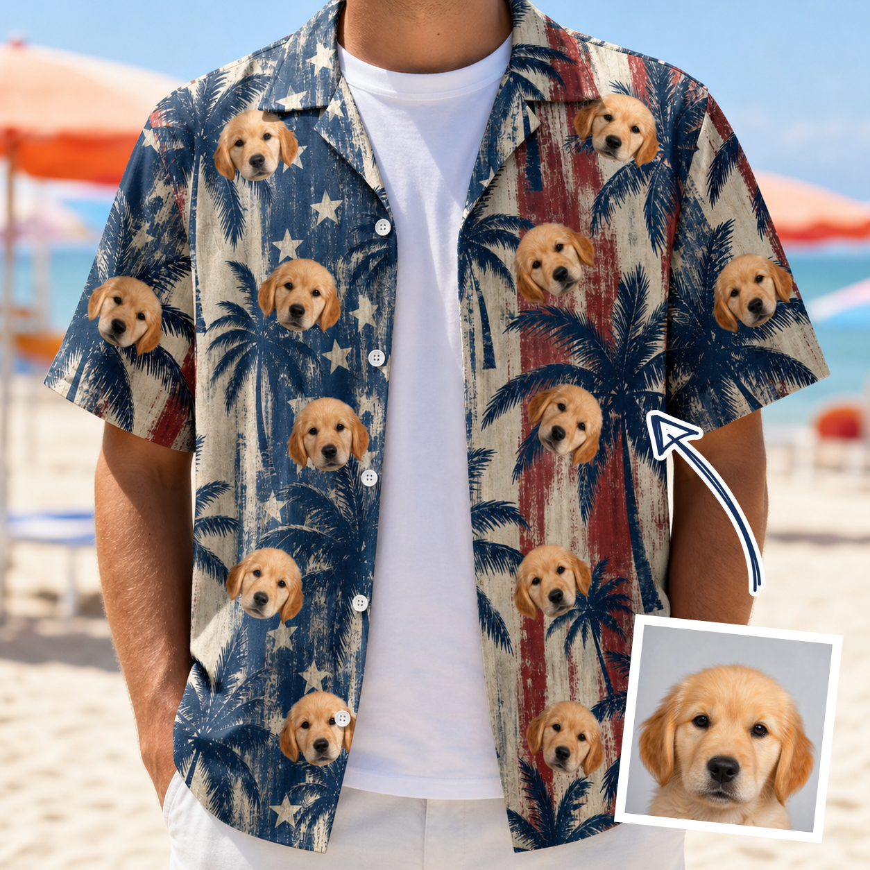 Men's Frond Flower Fizz Custom Face Hawaiian Shirt - 7