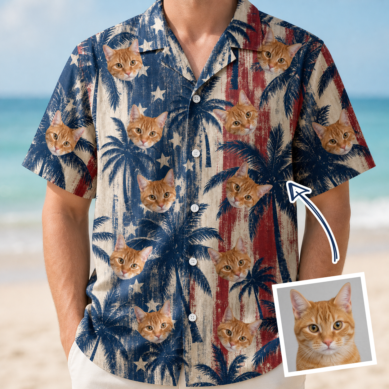 Men's Frond Flower Fizz Custom Face Hawaiian Shirt - 6