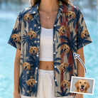 Women's Frond Flower Fizz Custom Face Hawaiian Shirt - 3