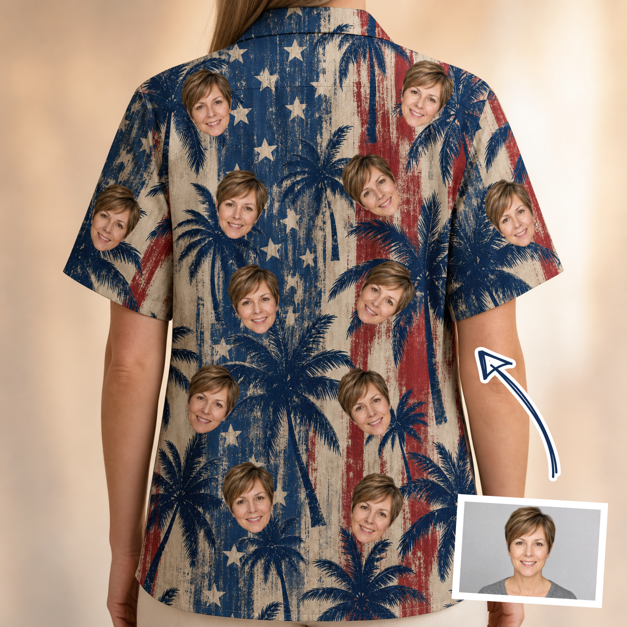 Women's Frond Flower Fizz Custom Face Hawaiian Shirt - 8