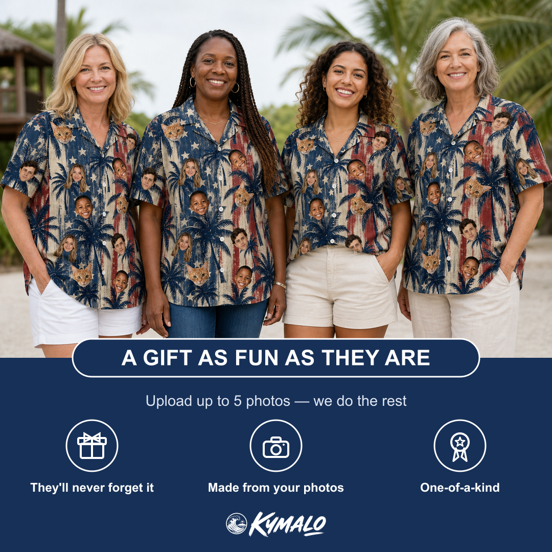 Women's Frond Flower Fizz Custom Face Hawaiian Shirt - 2