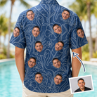 Back view of Men's Flamingo Wink Parade Custom Face Hawaiian Shirt