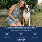 Friends in matching Women's Muzzle Marks Custom Dog Face Tank Dress — a group gift photo
