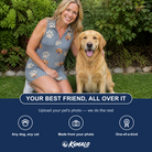 Friends in matching Women's Muzzle Marks Custom Dog Face V-Neck Dress — a group gift photo
