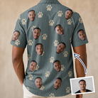 Back view of Men's Muzzle Marks Custom Face Hawaiian Shirt