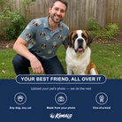 Friends in matching Men's Muzzle Marks Custom Dog Face Polo Shirt — a group gift photo