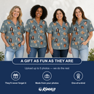 Friends in matching Women's Muzzle Marks Custom Face Hawaiian Shirt — a group gift photo