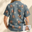 Back view of Women's Muzzle Marks Custom Face Hawaiian Shirt