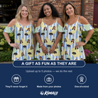 Friends in matching Women's Peel Appeal Custom Face Off-Shoulder Dress — a group gift photo