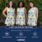 Friends in matching Women's Peel Appeal Custom Face Tank Dress — a group gift photo