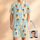 Man wearing Men's Peel Appeal Custom Face Shirt & Shorts Set — custom faces printed all-over