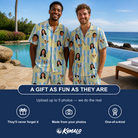 Friends in matching Men's Peel Appeal Custom Face Shirt & Shorts Set — a group gift photo