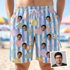 Man wearing Men's Reef Rascals Custom Face Beach Shorts — custom faces printed all-over
