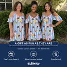 Friends in matching Women's Reef Rascals Custom Face Off-Shoulder Dress — a group gift photo