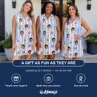 Friends in matching Women's Reef Rascals Custom Face V-Neck Dress — a group gift photo