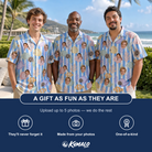 Friends in matching Men's Reef Rascals Custom Face Hawaiian Shirt — a group gift photo