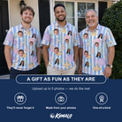 Friends in matching Men's Reef Rascals Custom Face Polo Shirt — a group gift photo