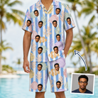Man wearing Men's Reef Rascals Custom Face Shirt & Shorts Set — custom faces printed all-over
