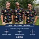 Friends in matching Men's Batty Night Custom Face Polo Shirt — a group gift photo