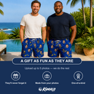 Friends in matching Men's Bunch Buzz Custom Face Beach Shorts — a group gift photo