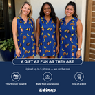 Friends in matching Women's Bunch Buzz Custom Face V-Neck Dress — a group gift photo