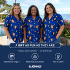 Friends in matching Women's Bunch Buzz Custom Face Hawaiian Shirt — a group gift photo