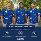 Friends in matching Men's Bunch Buzz Custom Face Polo Shirt — a group gift photo