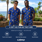 Friends in matching Men's Bunch Buzz Custom Face Shirt & Shorts Set — a group gift photo