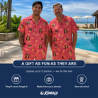 Friends in matching Men's Banana Bonanza Custom Face Shirt & Shorts Set — a group gift photo