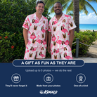 Friends in matching Men's Rosy Waders Custom Face Shirt & Shorts Set — a group gift photo