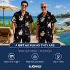 Friends in matching Men's Boo Bats Custom Face Shirt & Shorts Set — a group gift photo